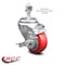 Service Caster 3.5 Inch Red Polyurethane Swivel 12mm Threaded Stem Caster with Brake SCC SCC-TS20S3514-PPUB-RED-TLB-M1215 - alternate 2